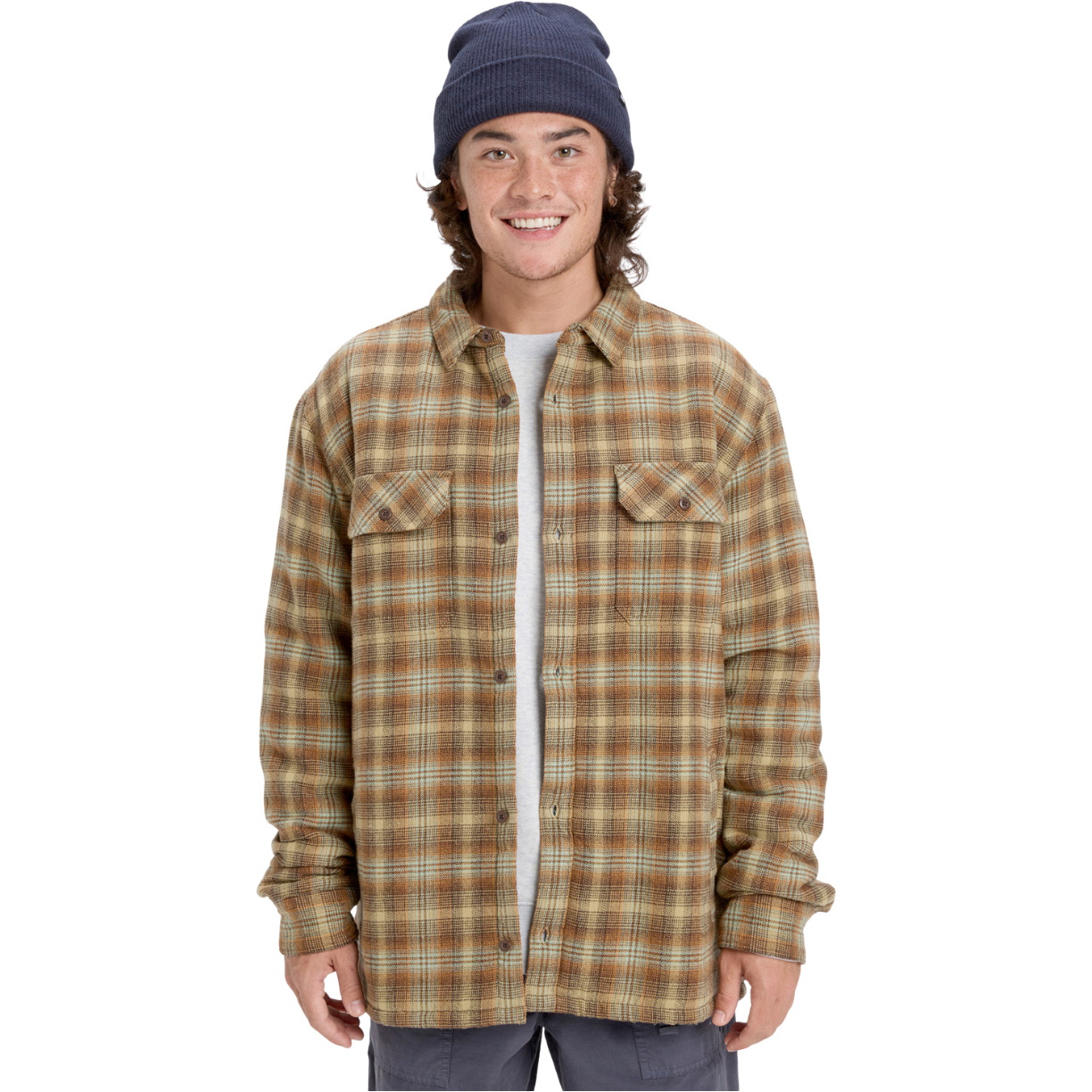 2026 Quiksilver Heren Venture Sherpa Overhemd Met Lange Mouwen EQYWT04645 - Almond Venture